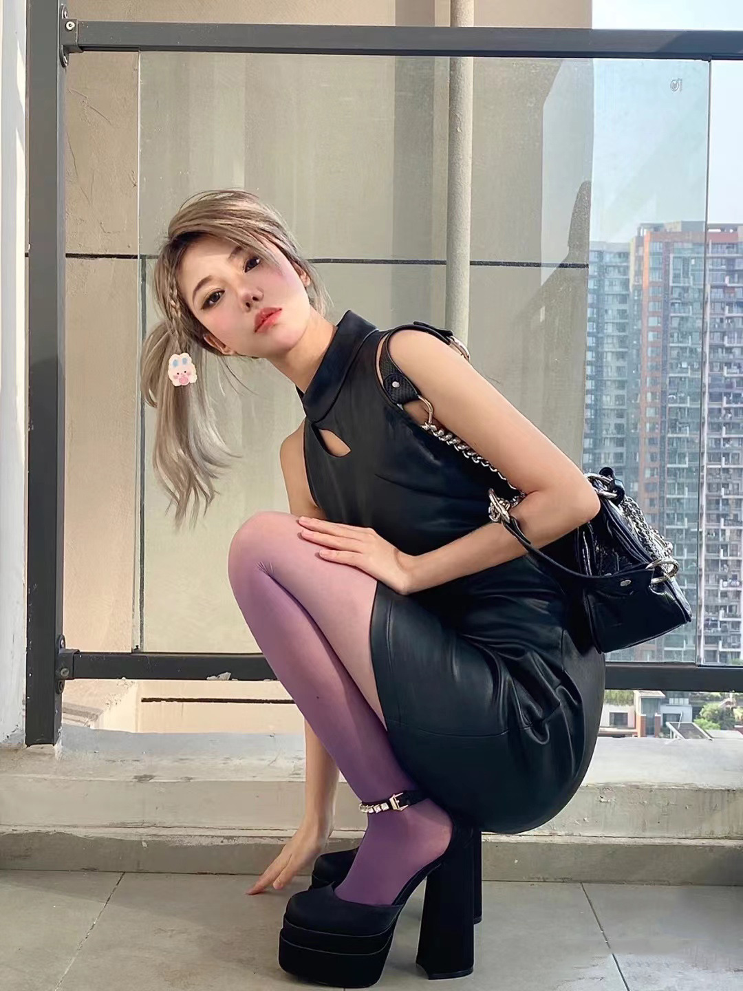 渐变色空姐丝袜女性感黑丝纯欲网红丝袜夏超薄防勾丝连裤y2k袜子