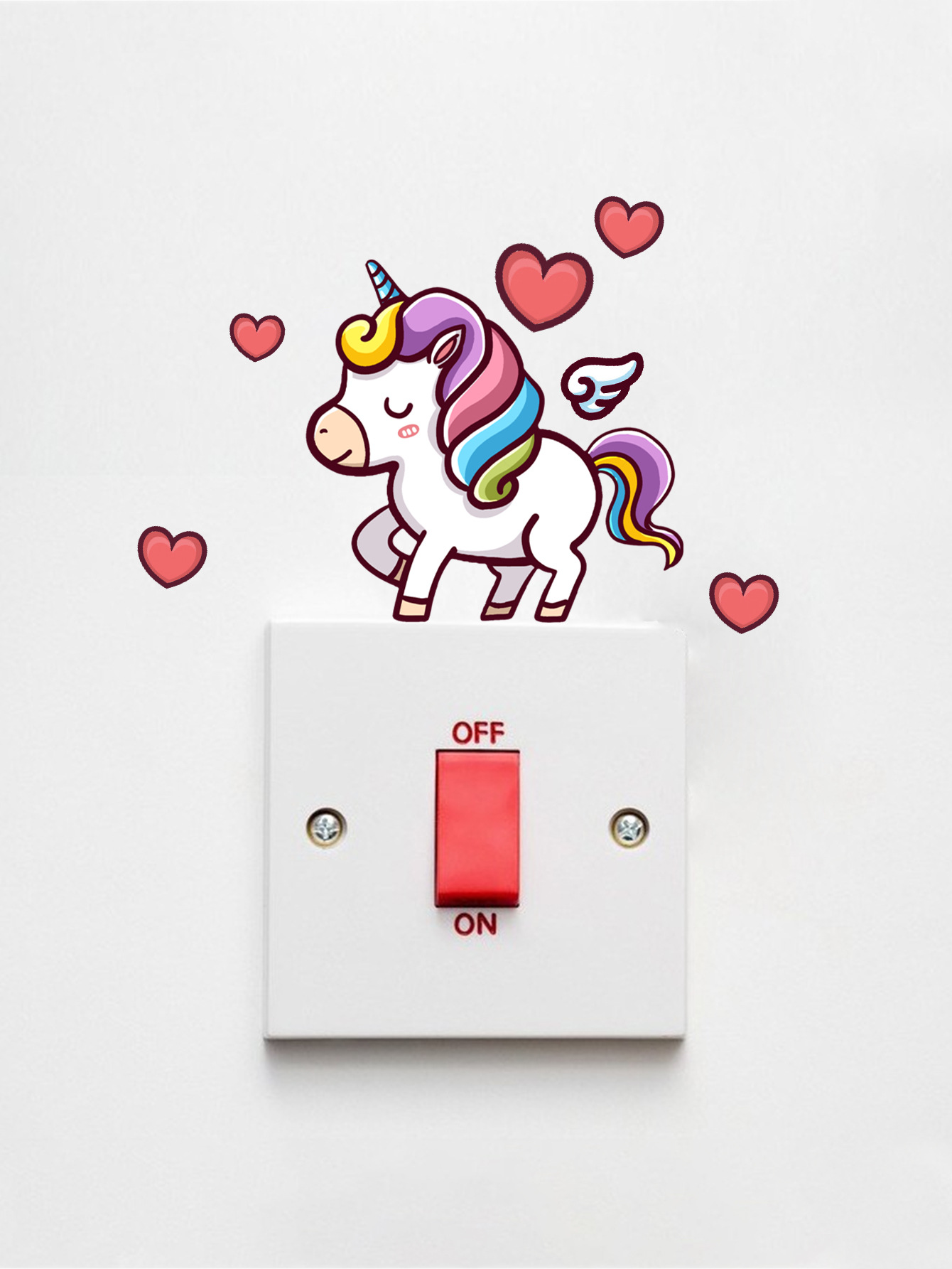 开关贴夜光彩印装饰动物墙贴客厅儿童房卧室简约可移除荧光贴纸