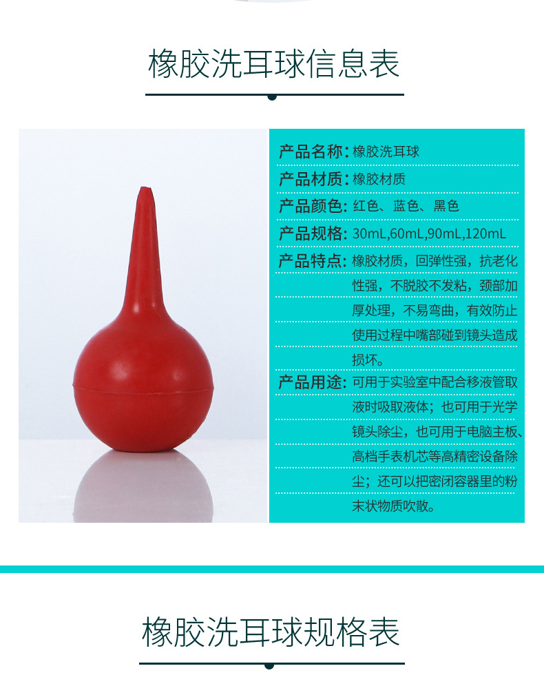 实验室吸耳球 洗耳球 30ml/60ml/90ml 大中小号吸球 吹尘球皮老虎