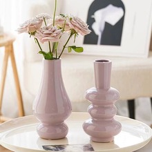 中古法式香芋紫玻璃花瓶高颜值葫芦异形玄关软装饰插花器摆件创意