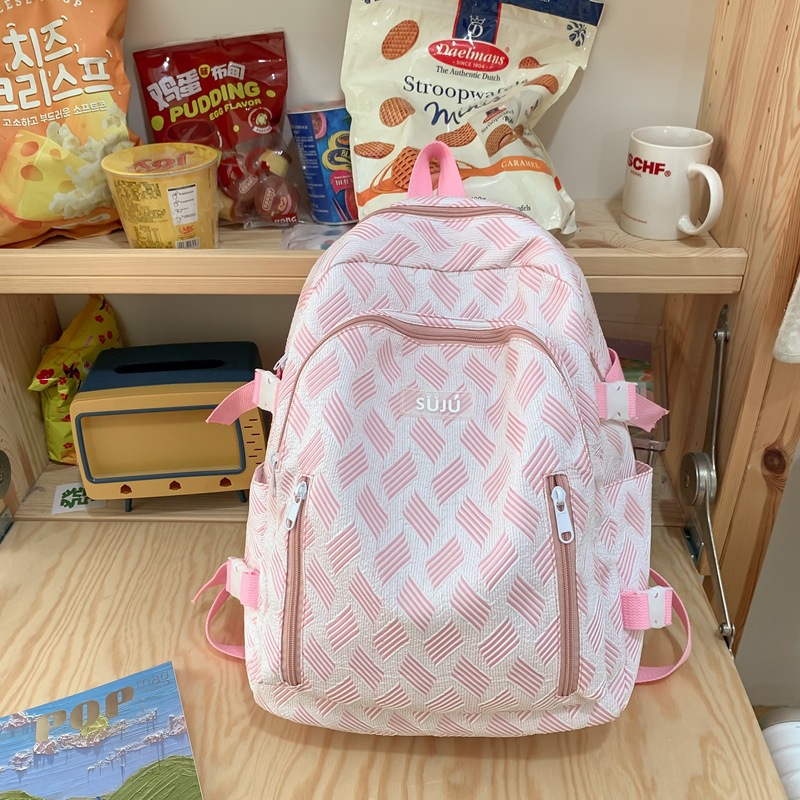 Schoolbag Female 2023 New Fashionable Korean All-Match Canvas Partysu Backpack Primary School Student Junior High School Backpack Fashion