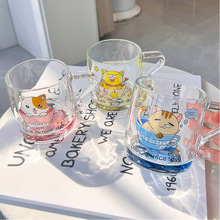 猫爪杯果汁牛奶水杯时尚颜值家用可爱玻璃杯卡通学生夏季