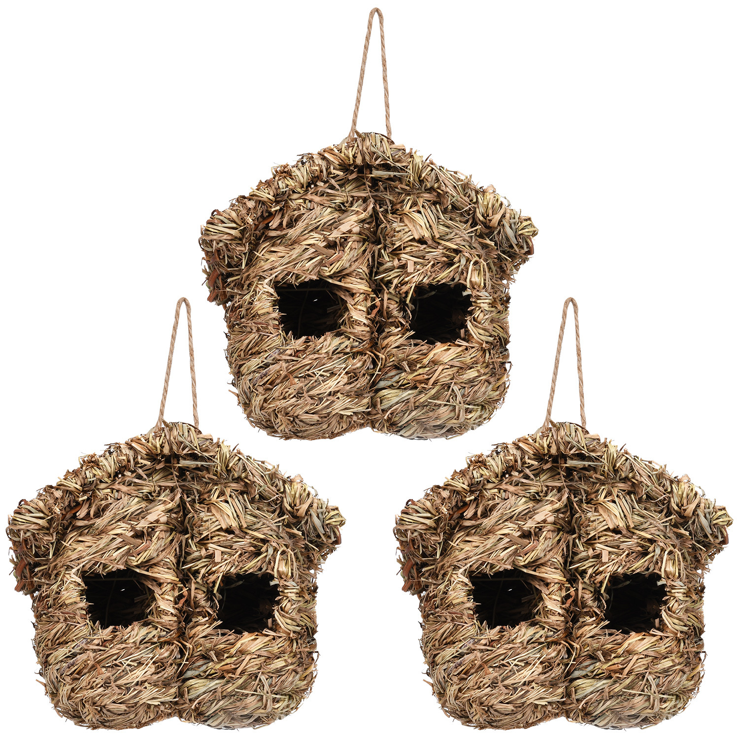 现货手工草编创意宠物鸟巢鸟窝天然材料椭圆鸟屋园艺装饰跨境货源