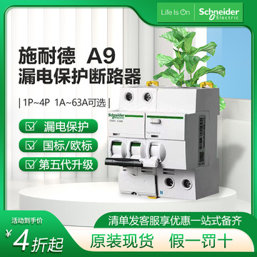施耐1德漏电保护开关ic65n 空开2p家用总开关防漏电断路器带漏保