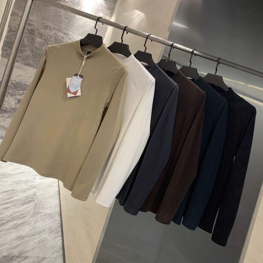 7A抗jun科技~双面绒秋冬男士情侣半高领保暖长袖打底衫