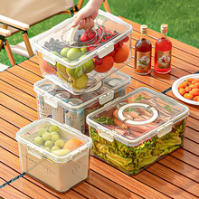 B"日本手提便携保鲜盒食品级户外露营水果便当盒外出携带春游野餐