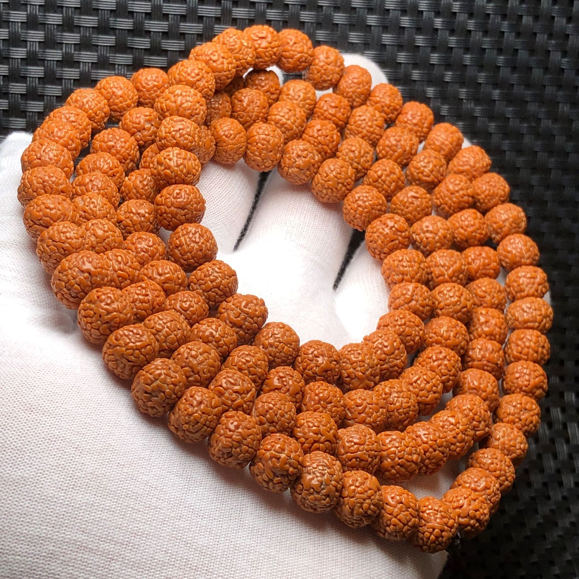 工厂供应尼泊尔龙鳞纹小金刚菩提子手链108颗五瓣原桩龙鳞纹手串