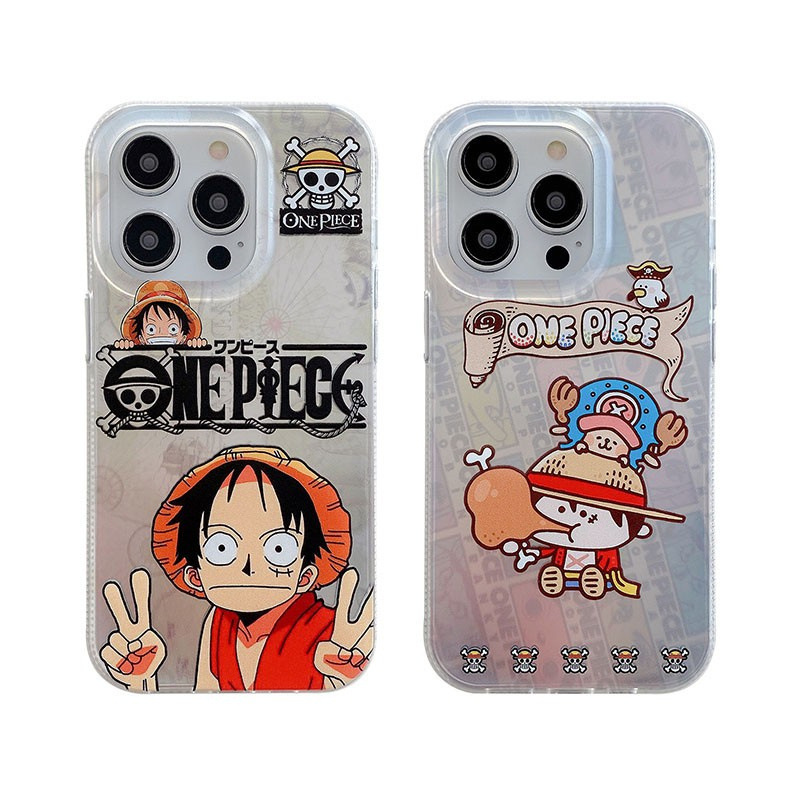 卡通海贼王路飞乔巴电镀跨境适用苹果iphone15promax手机壳14软套