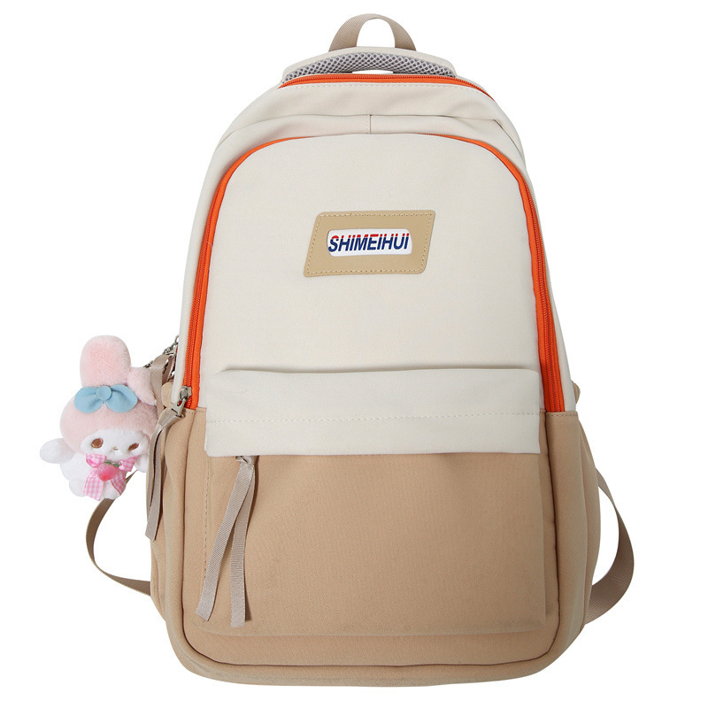 Factory Wholesale Backpack Couple Casual Fashion Colorblock Backpack New Trendy Korean Style Middle School and College Schoolbag