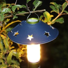 野外露营LED氛围灯罩简约便携可拆卸清洗蘑菇型pu皮革星星灯罩