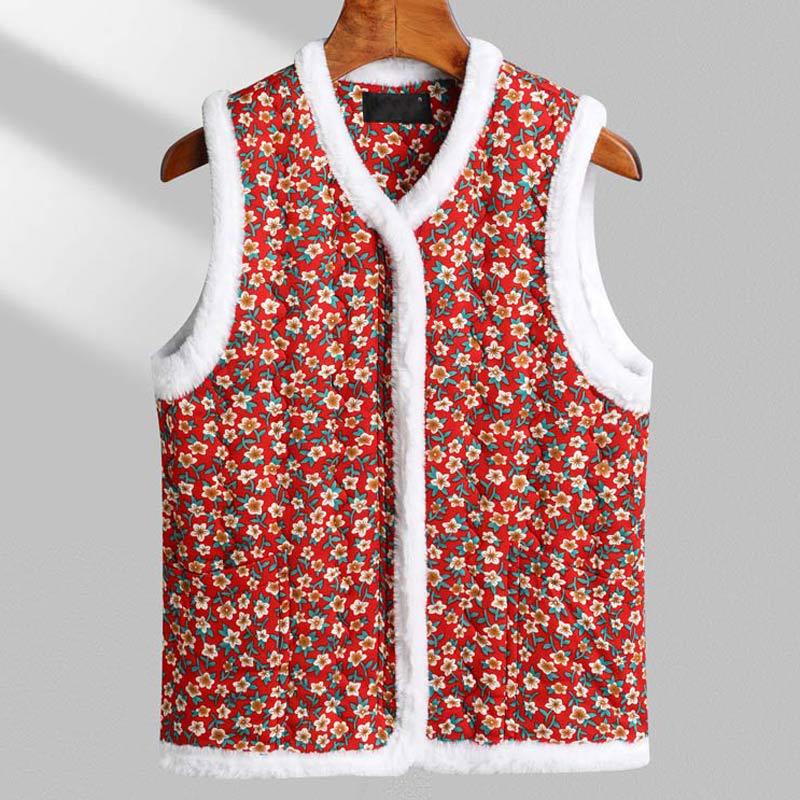 Middle-Aged and Elderly New Vest Women's Winter down Cotton Waistcoat Mother's Clothing Short Inner Warm Bottoming plus Size Vest