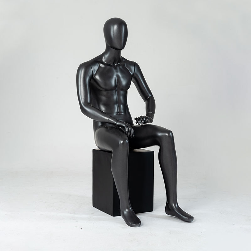 新款模特道具男玻璃钢坐姿服装展示人台立体剪裁模特批发全身