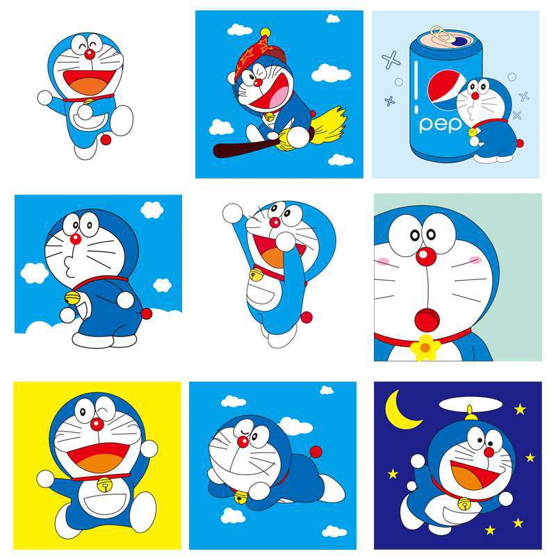 哆啦a梦列系纸浆画手工diy材料包 创意手工制作立体画填色画