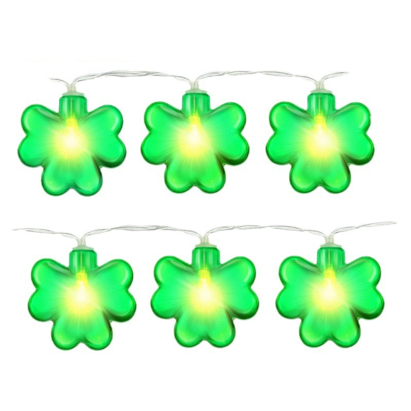 Led Three Four-Leaf Clover Lighting Chain Irish Carnival Lighting Chain Fairy Light St. Patrick's Day Party Decoration Color