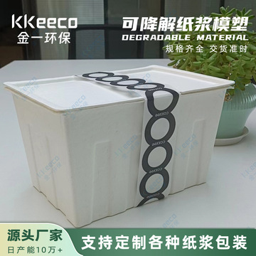 储物纸浆盒白色防压收纳纸托纸浆厂家可选形状工艺可全降解材质