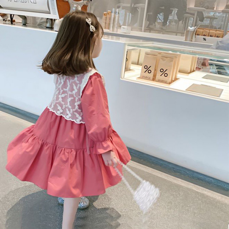 连衣裙儿童女长袖裙2024春秋新款韩版宝宝公主裙小女孩网红裙子潮童装