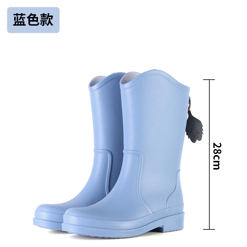 Cross-Border New Arrival Non-Slip Fashion Rain Boots Women's Mid-Calf Waterproof Outer Wear Work Women's Long PVC Rain Boots