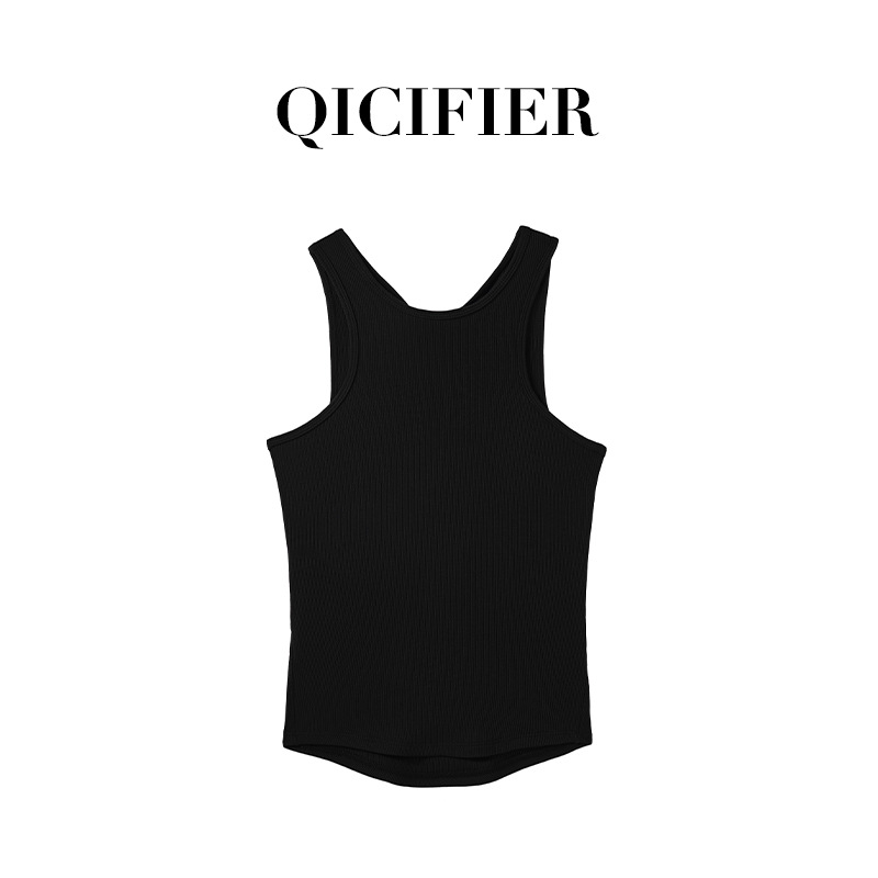 Qcfe Spring/Summer New Back Hollow-out Twisted Sports Vest Breathable Nude Feel Outdoor Running Sports Workout Clothes for Women