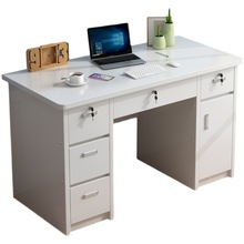 台式电脑卓带锁带抽屉家用学生卧室小书桌简约现代办公桌 写字台