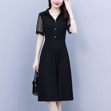 连衣裙新款2024夏季韩版大码宽松显瘦时尚气质镂空蕾丝长裙子