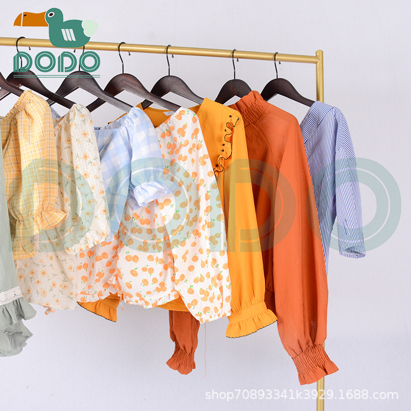 棉质女式短上衣夏装二手衣服旧衣服直播库存尾货清仓出口东南亚