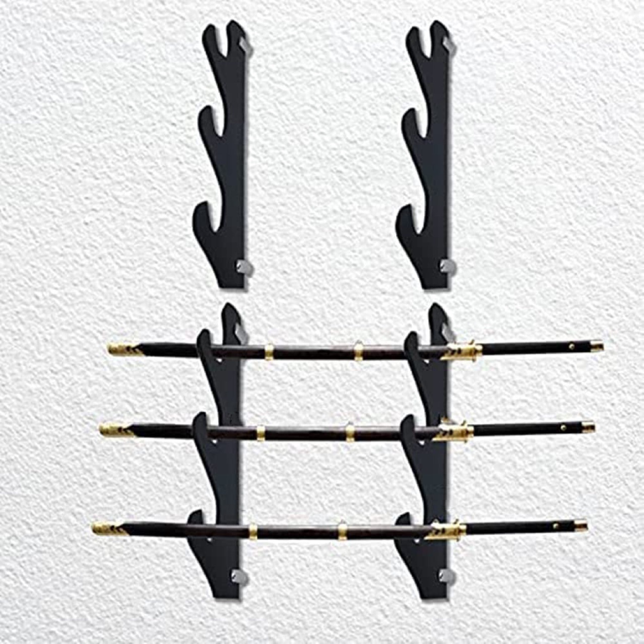 1对装中世纪刀架 放三把角门士刀武士刀剑架 壁挂式十字军刀剑架