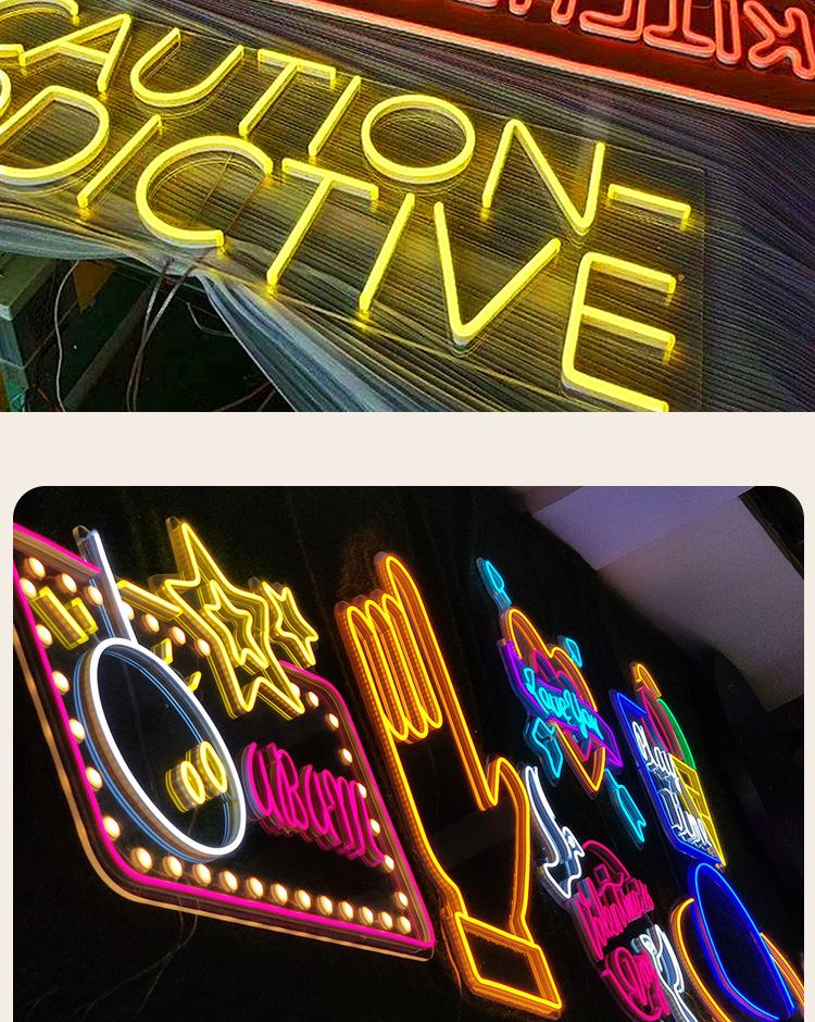 亚克力霓虹灯广告牌定制定制发光字招牌造型灯户外室内装饰led灯