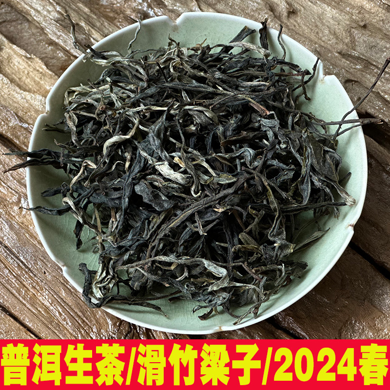 云南茶叶 普洱茶生茶饼 散茶 滑竹梁子古树茶 500克 版纳茶区批发