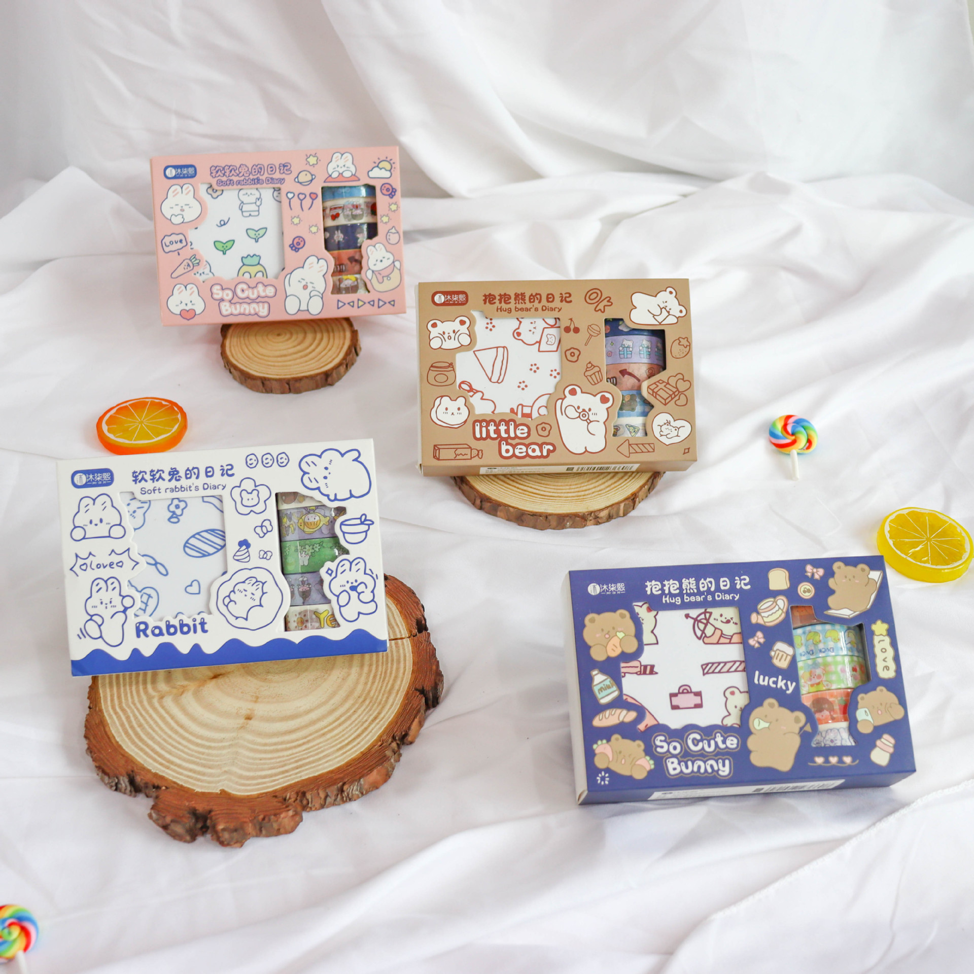 ins卡通和纸胶带套装学生手账胶带贴纸创意手帐素材装饰贴纸文具