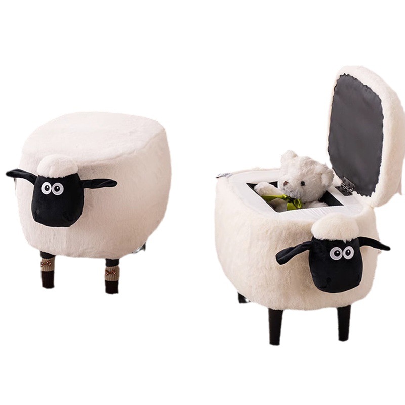 Lamb Shaun Shoe Changing Stool Small Stool Home Chair Children's Animal Bench Cartoon Low Stool Footstool Dressing Stool