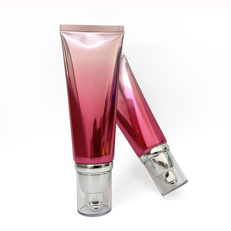 供应80ml洗面奶洁颜乳化妆品软管真空泵头软管高亮镀铝软管