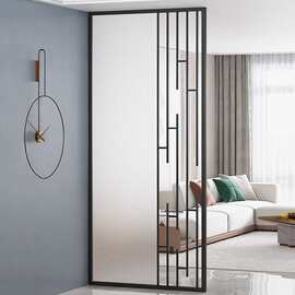 北欧长虹玻璃隔断家用客厅屏风酒店半透明玄关样品房室内玻璃隔断