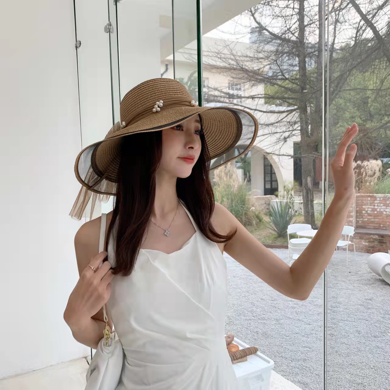 Hat Female Summer Casual Sun-Proof Straw Hat Korean Fashion All-Match Outdoor Student's Hat Sports Sun Protection Beach Hat