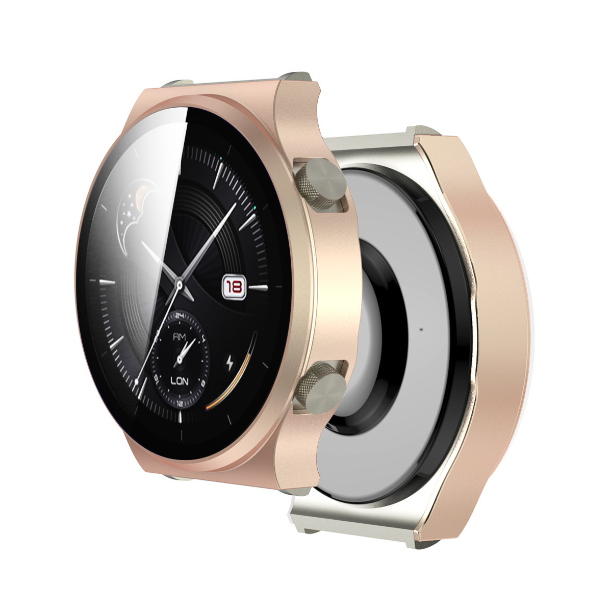 适用华为gt2 pro手表壳 手表保护壳 pc硬壳钢化玻璃膜一体保护套