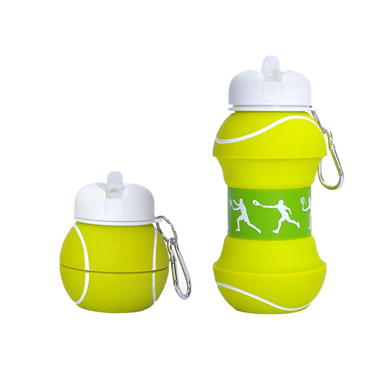 Outdoor Sports Bottle Household Silicone Folding Bottle Creative Student Portable Drop-Proof and Leak-Proof Children's Football Cup