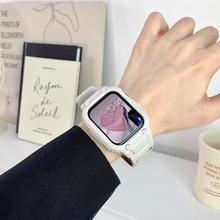 适用于apple watch8表带iwatch7苹果手表se654代一体表带星光色壳