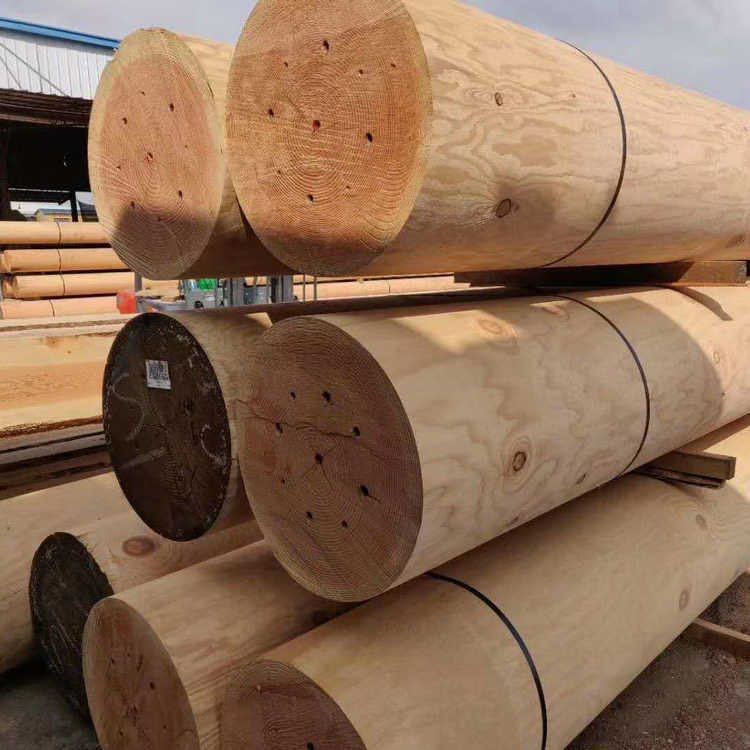 花旗松 铁杉 原木 原木圆柱 古建寺庙祠堂 木材定制