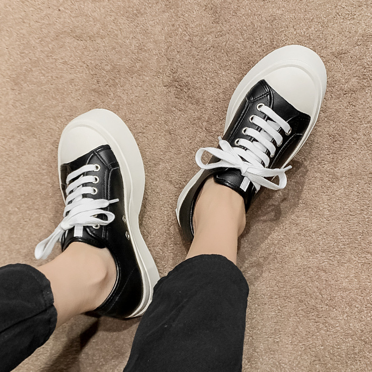 mona张绮贤同款鞋女2022网红憨憨厚底鞋小白鞋松糕休闲女鞋大头鞋