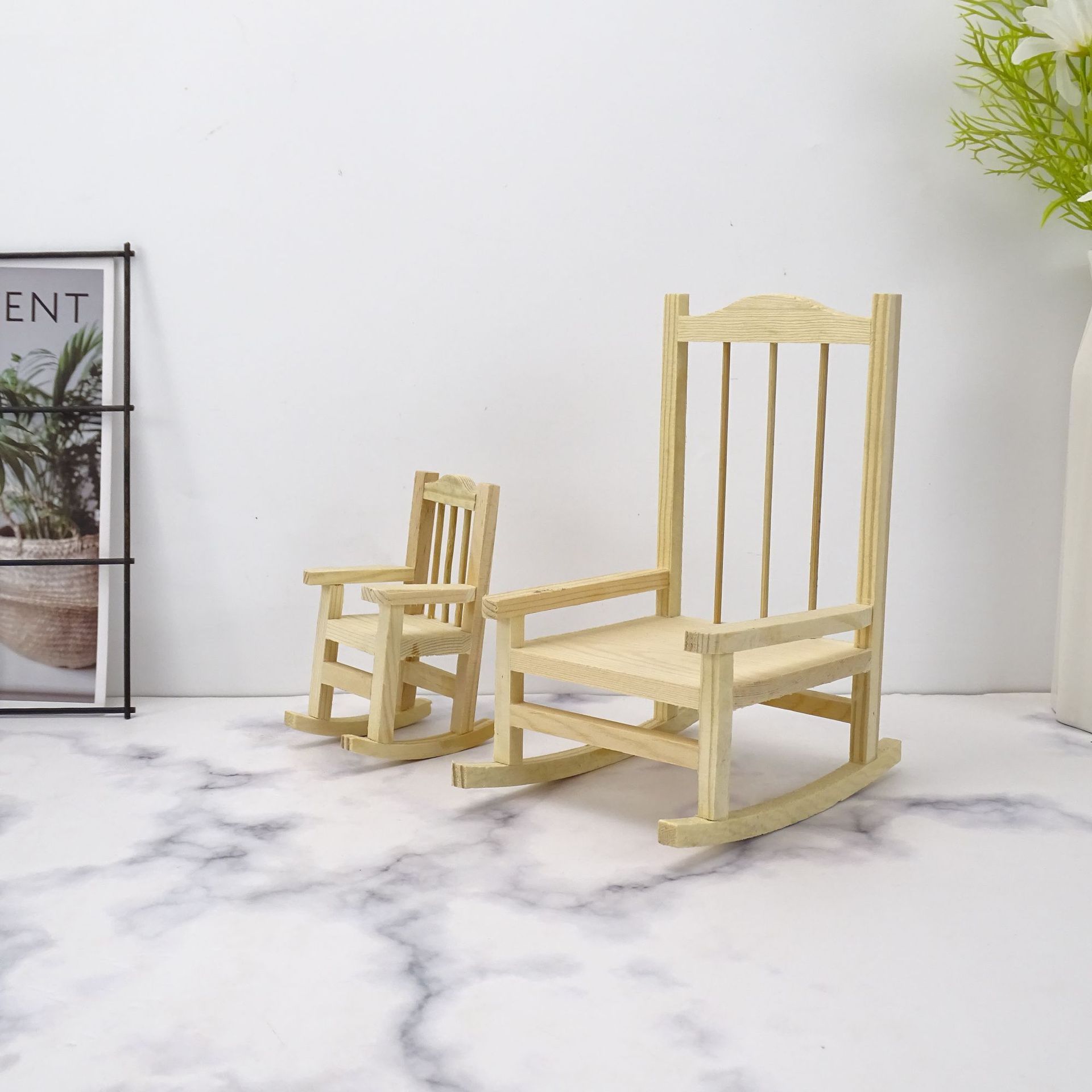 袖珍摇椅装饰挂件娃娃屋迷你手办装饰摇椅沙滩椅挂件圣诞挂饰挂件