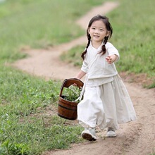 儿童改良汉服女宝宝拍照摄影服装古装女童走秀礼服唐装中国风衣服