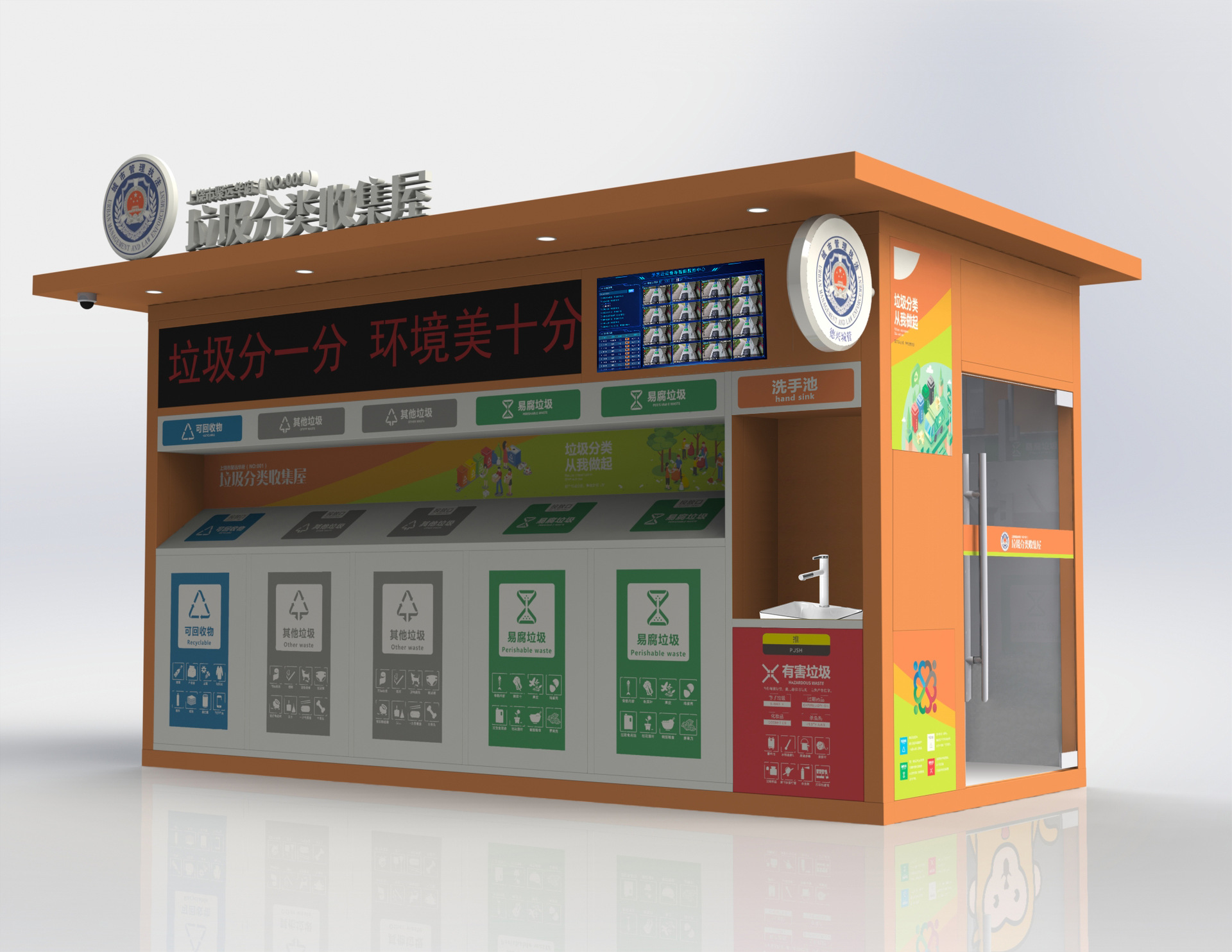 智能垃圾房智能小黄狗垃圾分类房户外小区公园垃圾回收站投放站点