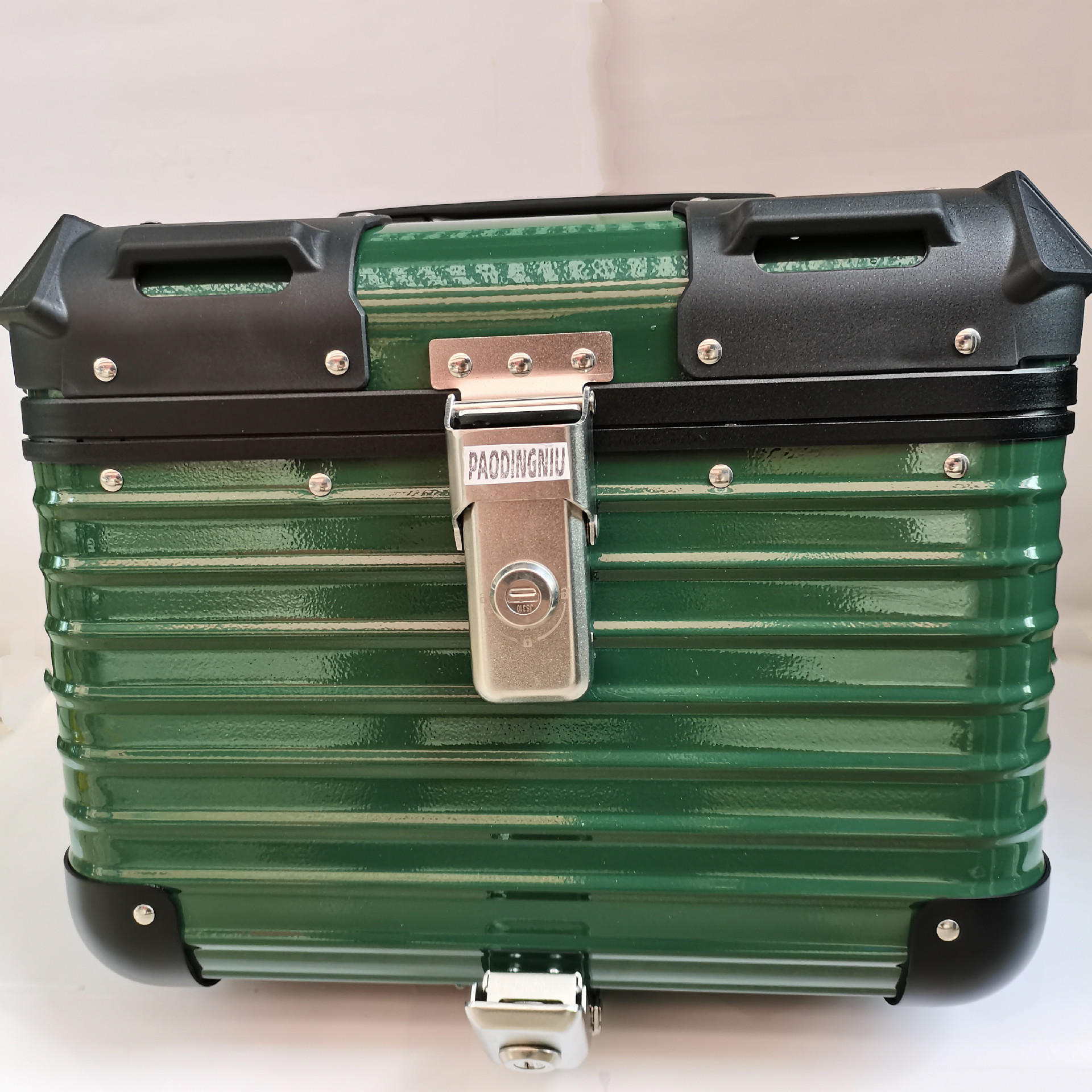 铝合金尾箱35升可放全盔小牛电动车绿色后置物箱摩托车防水后备箱