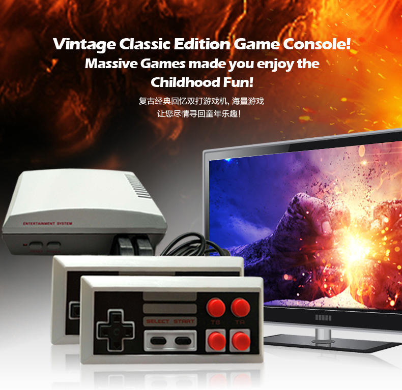 厂家nes美版红白机复古怀旧家用电视游戏机620款80后怀旧fc游戏机