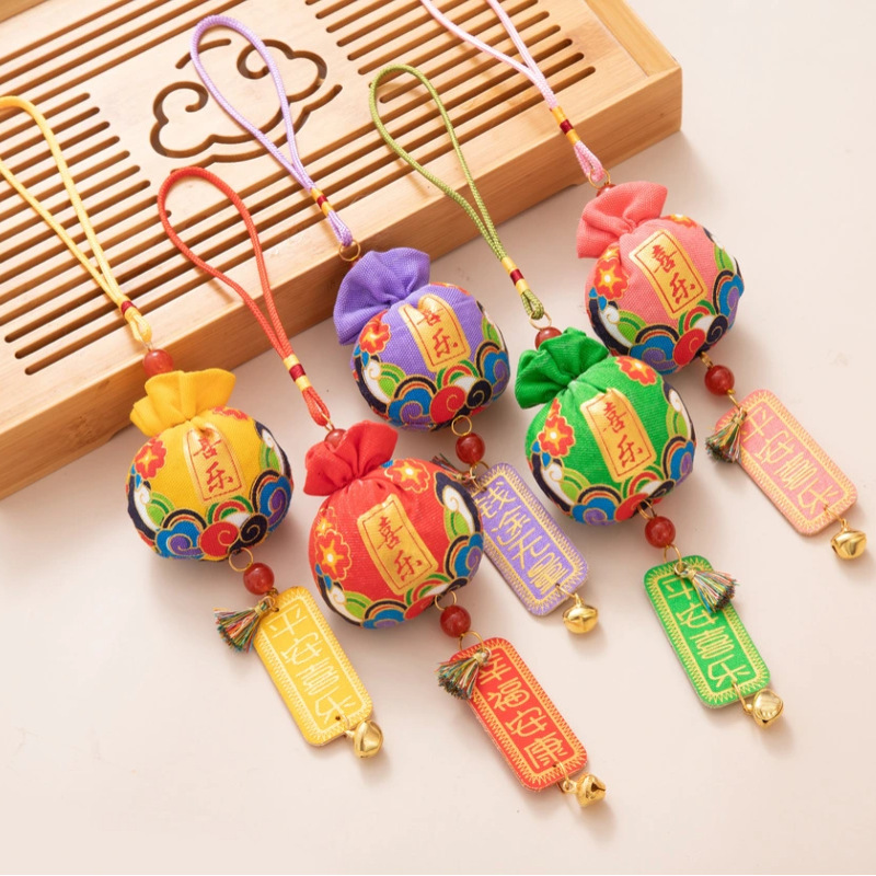 端午节香包挂件随身荷包香囊民族风平安牌铃铛香包钱袋粽子挂件