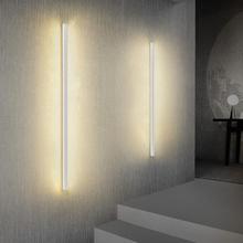 白色北欧极简线条长条壁灯简约现代客厅卧室创意个性氛围背景墙灯