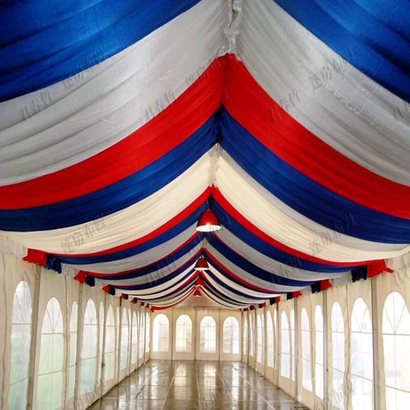 定制篷房婚礼吊顶布置4s店展厅会场装饰顶棚布幔婚庆背景纱幔帷幔