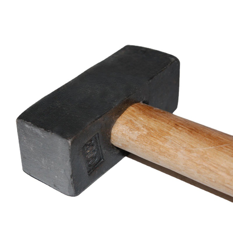 榔头铁锤石工锤石头锤铁方锤子大锤锻打方头原色铁方锤子