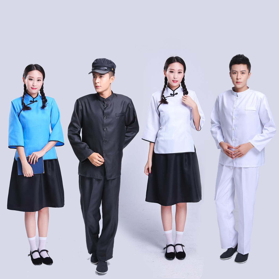 民国学生装女五四青年装女民国风女装套装复古文艺学院毕业照服装