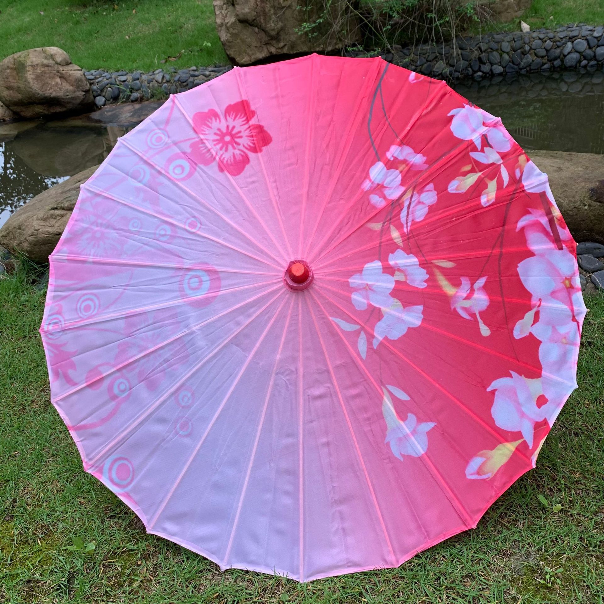 印花布伞油纸伞工艺伞绸布伞舞蹈伞跳舞伞旗袍秀拍照道具装饰吊顶