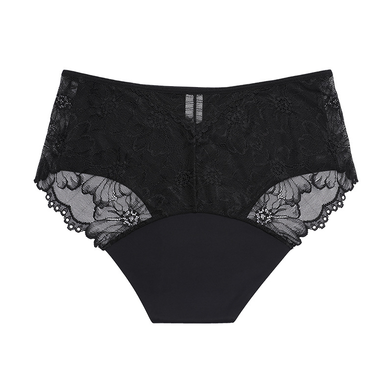 Outer Order Menstrual Panties Underwear Women's Mid-Waist Lace Four-Layer Front and Back Side Leakage Prevention Menstrual Period Sanitary Panty Menstrual Period Pants for Menstrual Period